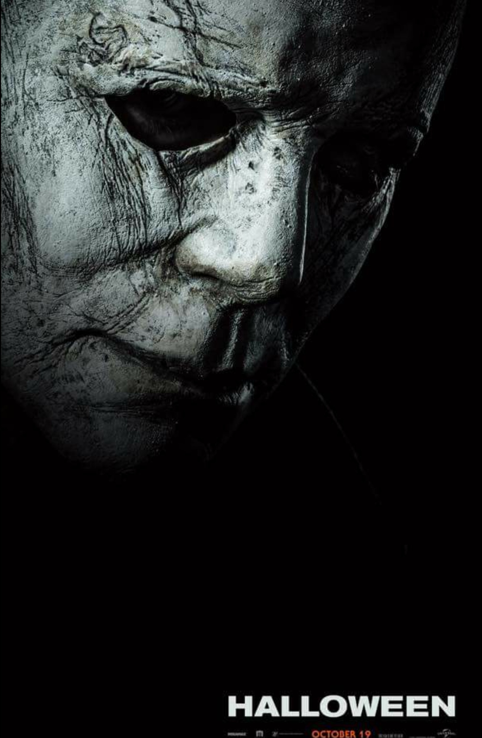 Ein halloween-poster mit einem gruseligen film und einem gruseligen gesicht (halloween, killer, michael myers)