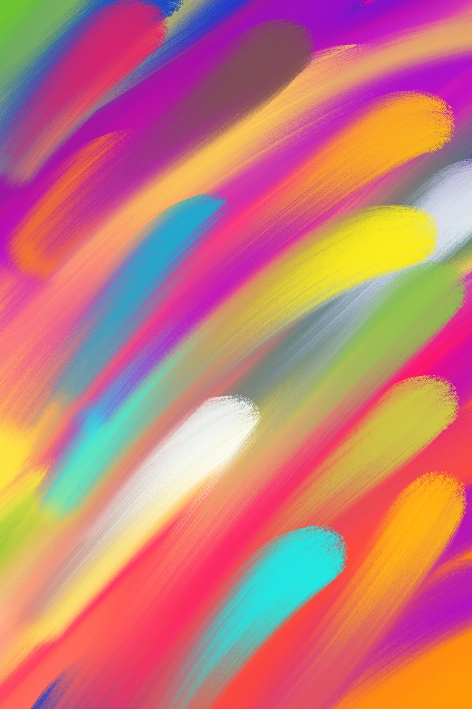 Abstract painting of a colorful background with a white circle (abstracts, colors, paint, rainbow, smears)