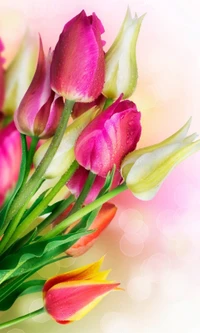 Tulipes vibrantes dans l'étreinte du printemps