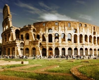 Coliseu em Roma: Uma arena histórica da arquitetura antiga