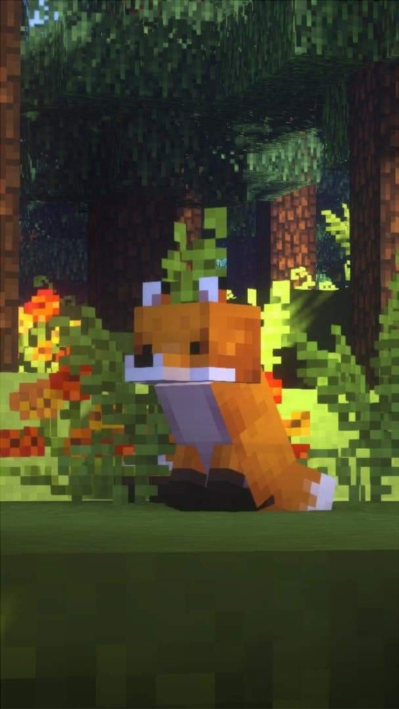 Téléchargez le fond d'écran renard, minecraft