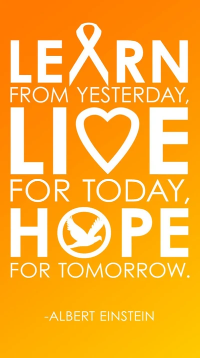 Learn from Yesterday, Live for Today, Hope for Tomorrow - Albert Einstein