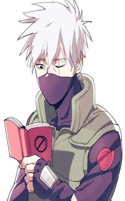 Kakashi Hatake leyendo un libro en estilo anime