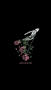 Rosa para nadie: Diseño floral artístico sobre fondo negro