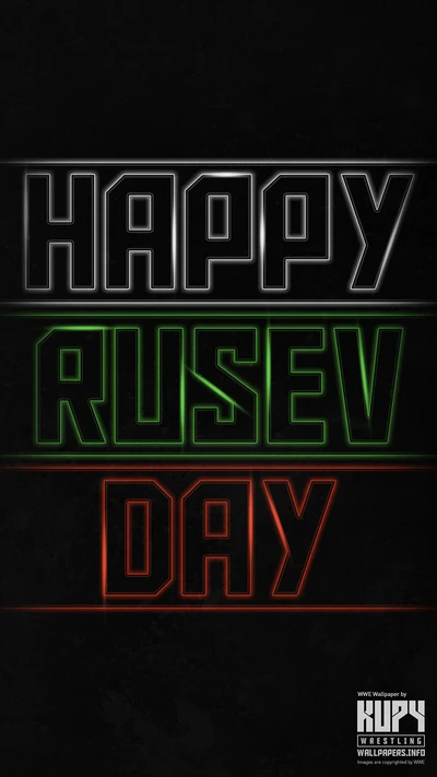 Celebrando o Dia do Rusev: Design de Texto em Negrito