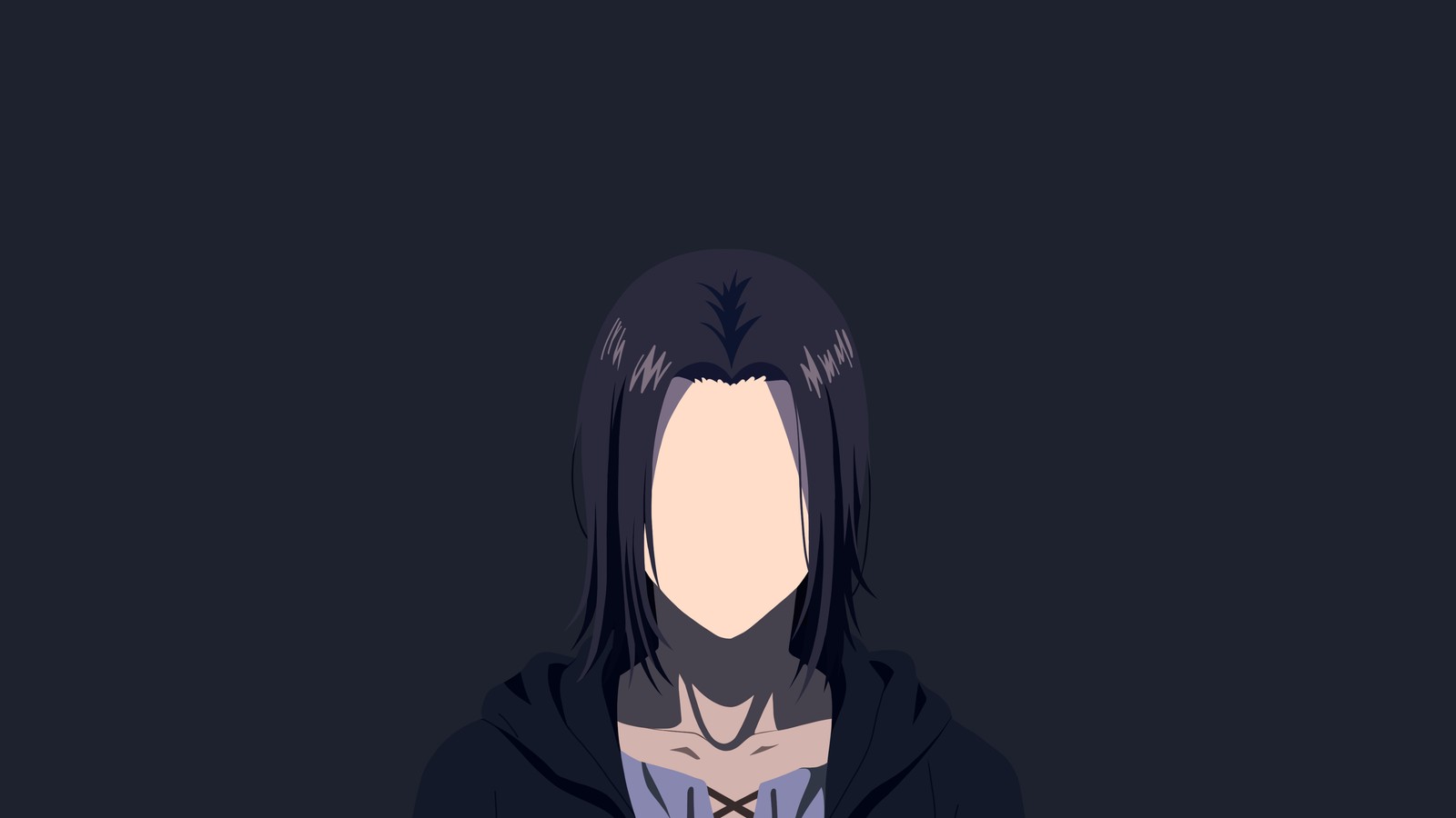 eren yeager, faceless, minimalist, attack on titan, dark background wallpaper