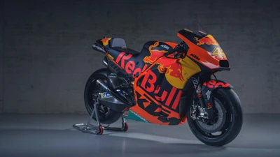 KTM MotoGP Bike with Red Bull Branding in Studio Setting