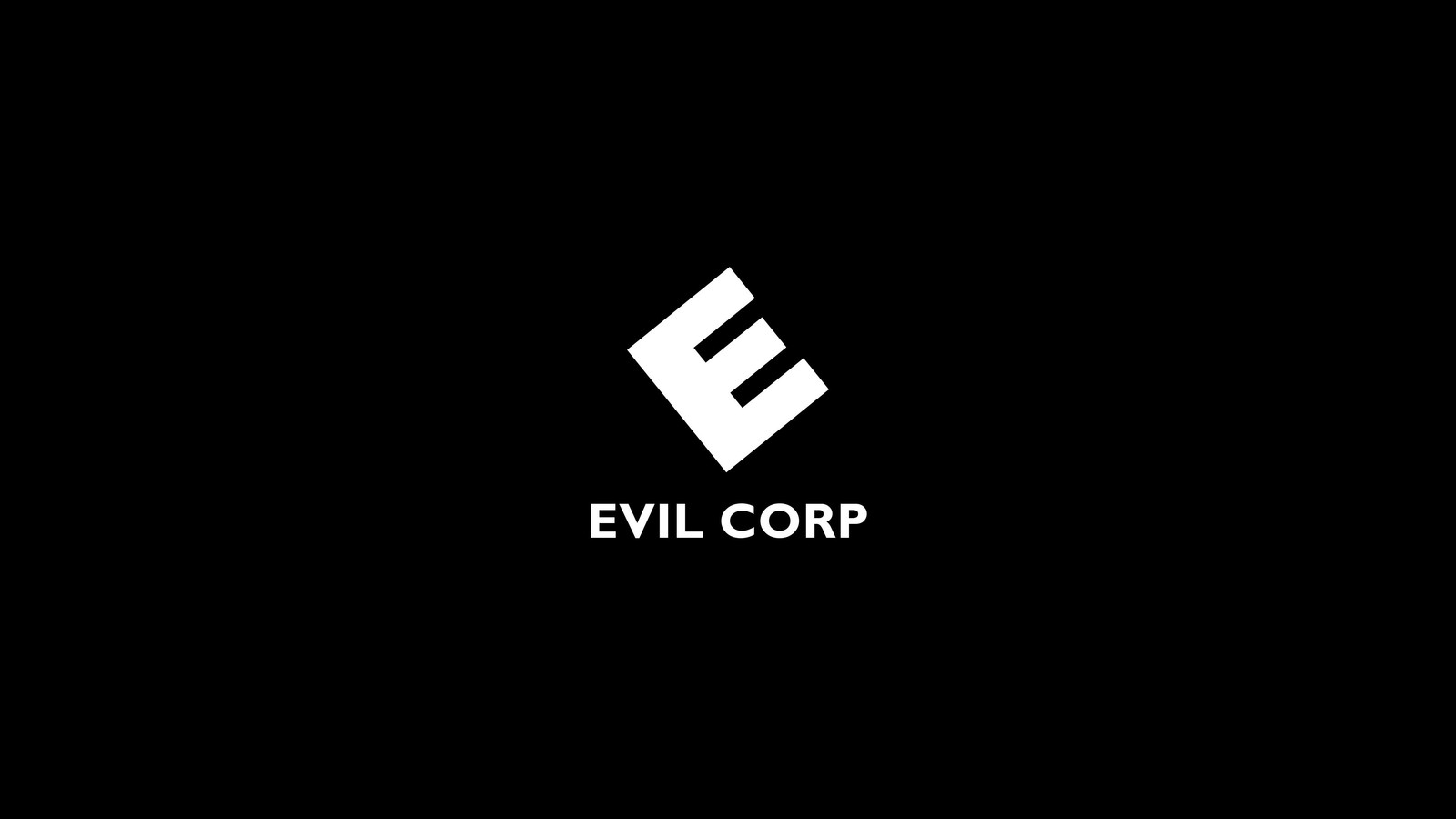 Logo de evil corp sobre fondo negro (logotipo, marca, negro, texto, diseño)