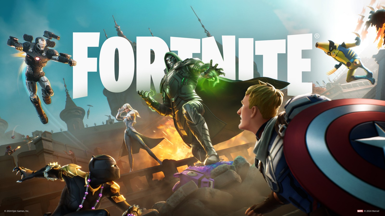 Fortnite está chegando ao nintendo switch (fortnite, super heróis marvel, marvel superheroes, doctor doom, máquina de guerra)