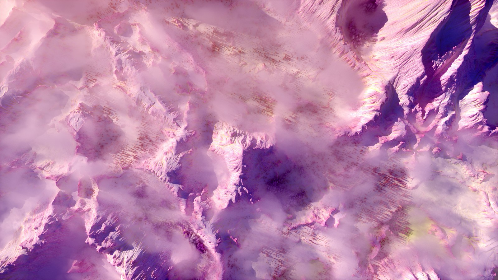 Arafed view of a mountain with a cloud of snow (infrared, mountain range, aerial view, 5k, above clouds)