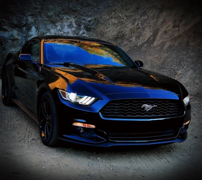 Elegante Ford Mustang negro: poder y elegancia redefinidos