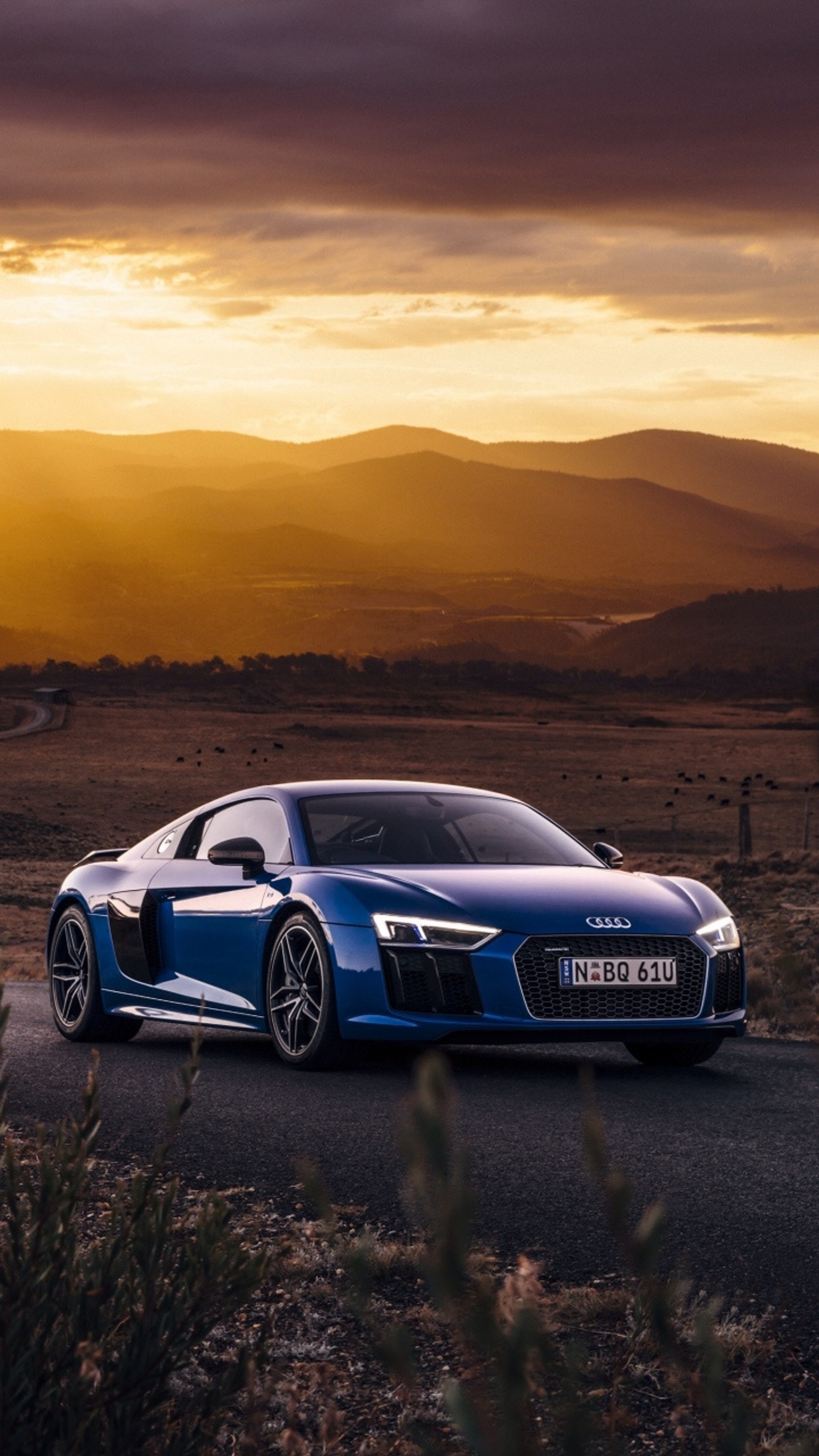 Baixar papel de parede audi, azul, r8