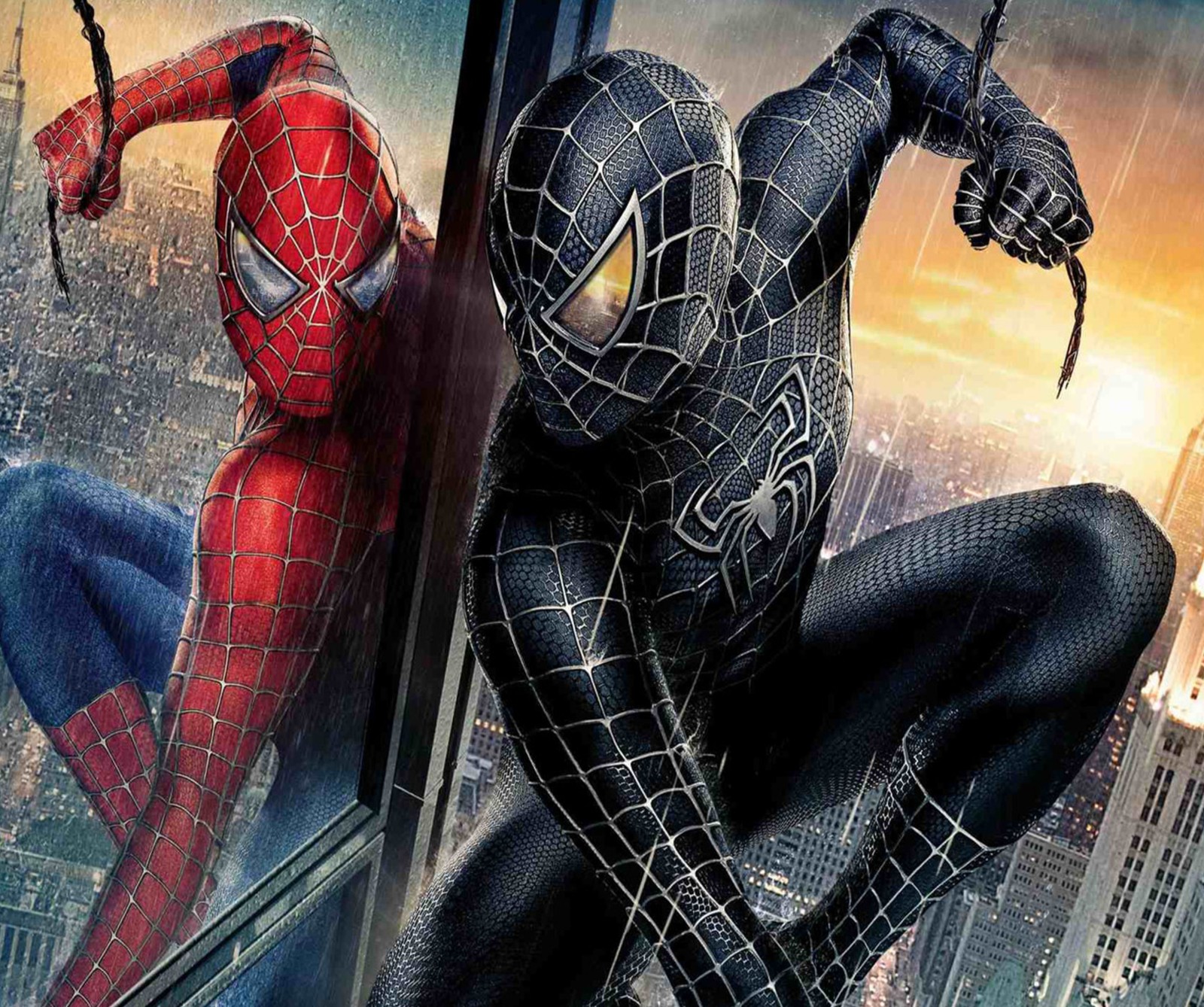 Spider-man et spider-woman dans la ville (divertissement, film, spiderman)