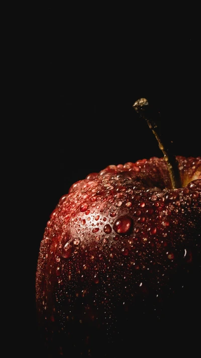 Glänzender Roter Apfel in Herbst Eleganz