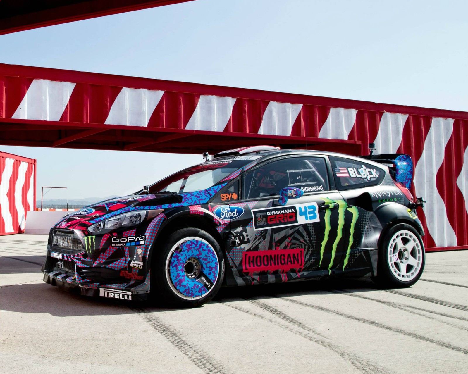 Скачать обои ford, кен блок, ken block, монстр энергия, monster energy