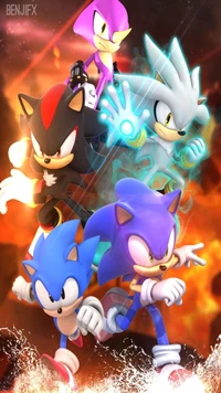 classic sonic, espio, schatten, silber, sonic