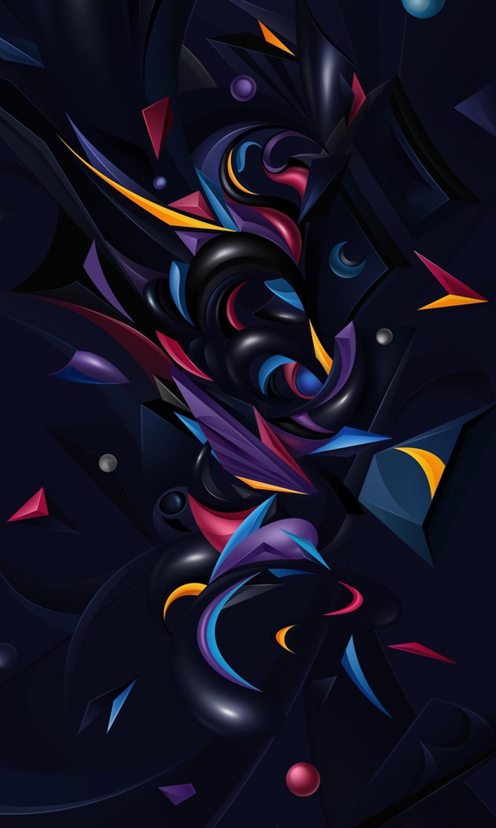 Abstract digital art of a black background with a colorful swirl (3d, abstract, colors, samsung)