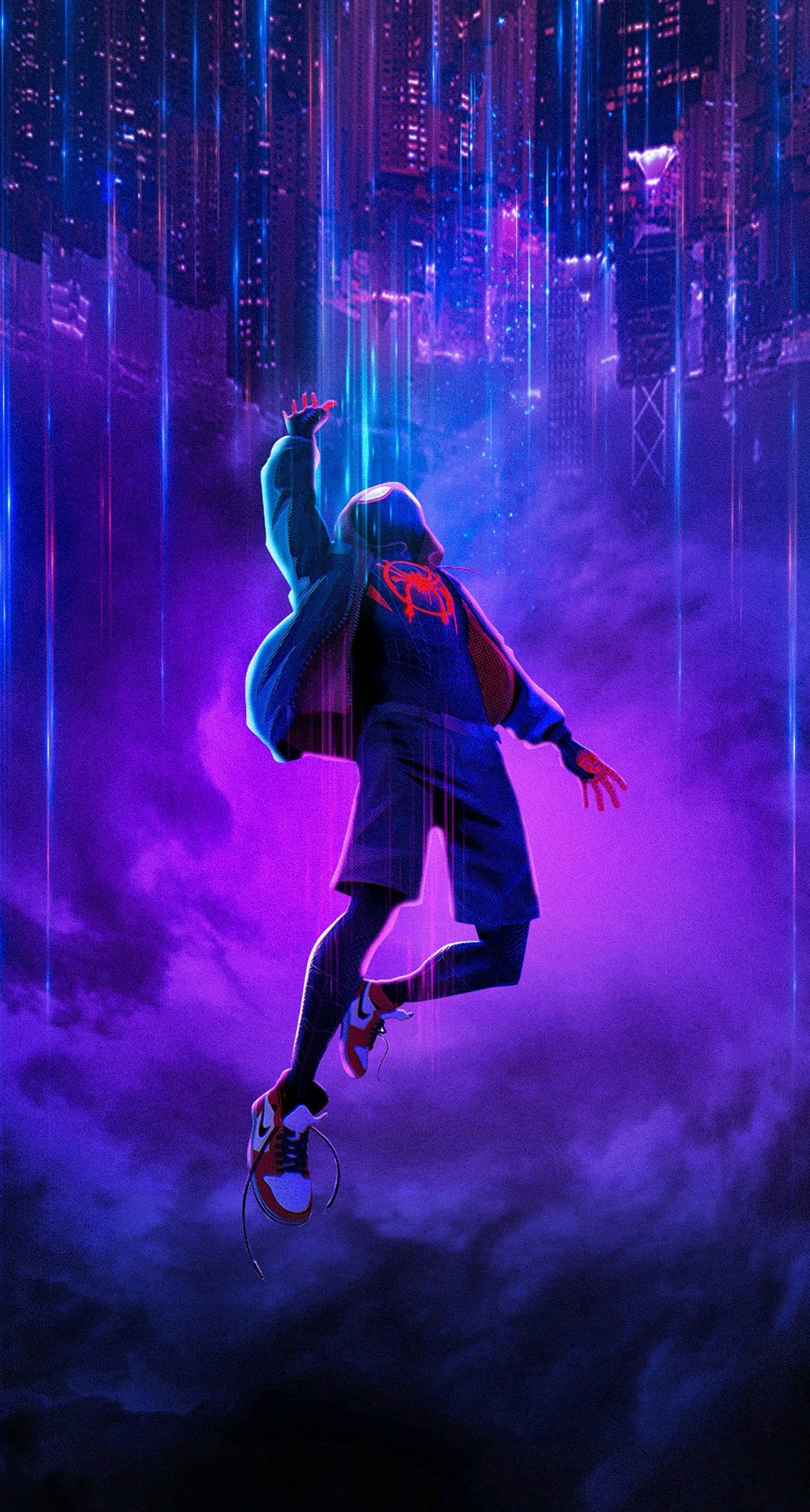 Pôster do homem-aranha no spider-verse (milhas, homem aranha, spiderman)