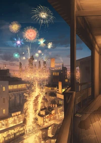 season, hotel, paris, new year, anime wallpaper