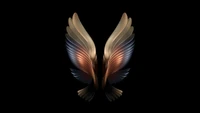 Abstract Wings Design Featuring Samsung Galaxy W22 on a Black Background