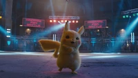 Detektiv Pikachu bereit für den Kampf in der Arena