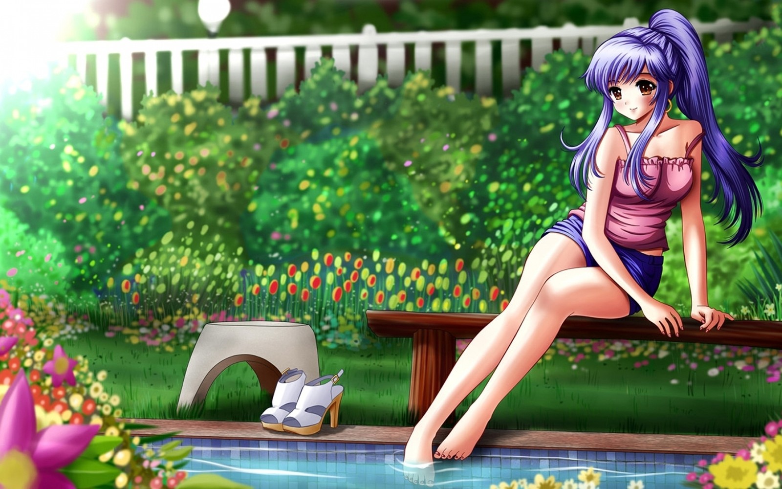 manga, green, summer, megurine luka, girl wallpaper