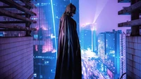 batman, licht, gebäude, welt, blau