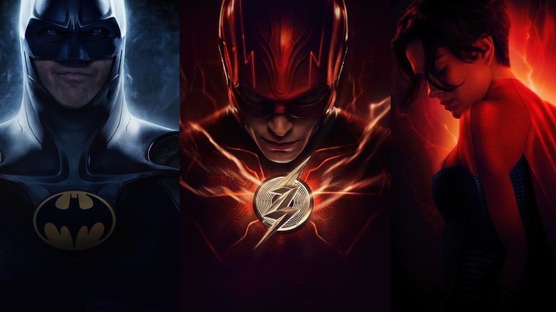 Флэш и флэшдевушка на одном изображении (флэш 2023, the flash 2023, фильм, batman, вспышка)