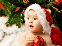 christmas day, infant, cuteness, christmas, child wallpaper