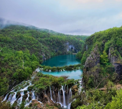 azul, montanha, natureza, céu, cachoeiras