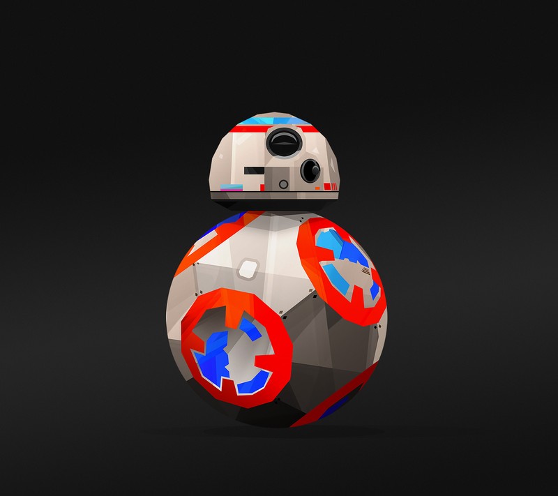 Крупный план робота bb-8 из звёздных войн на черном фоне (бб 8, bb8, джастин маллер, justin maller, звёздные войны)