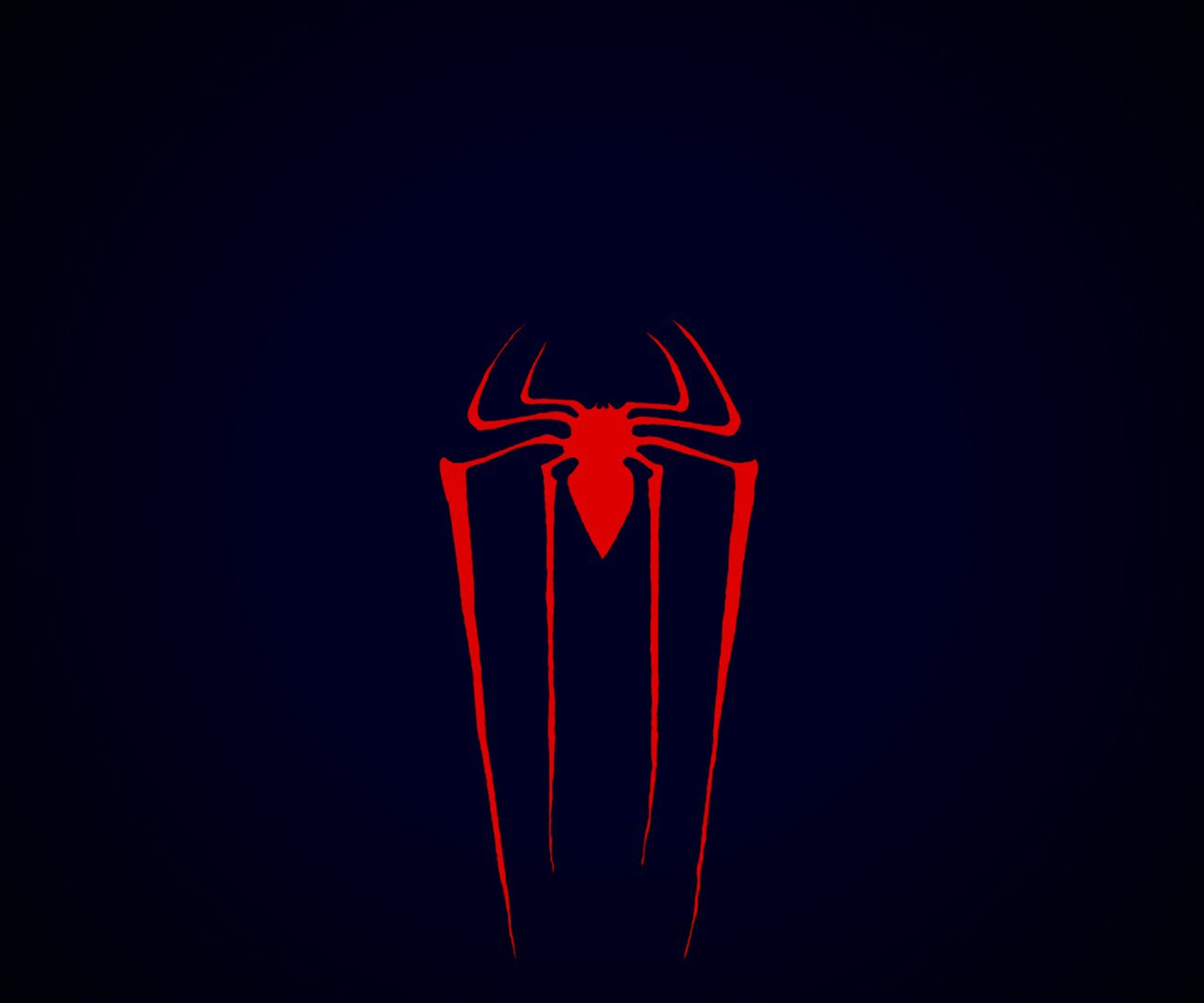 Un logo de spider-man rouge sur un fond bleu foncé (marvel, peter parker, araignée, spiderman)