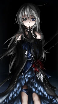 Mysterious Warrior Girl in Dark Attire