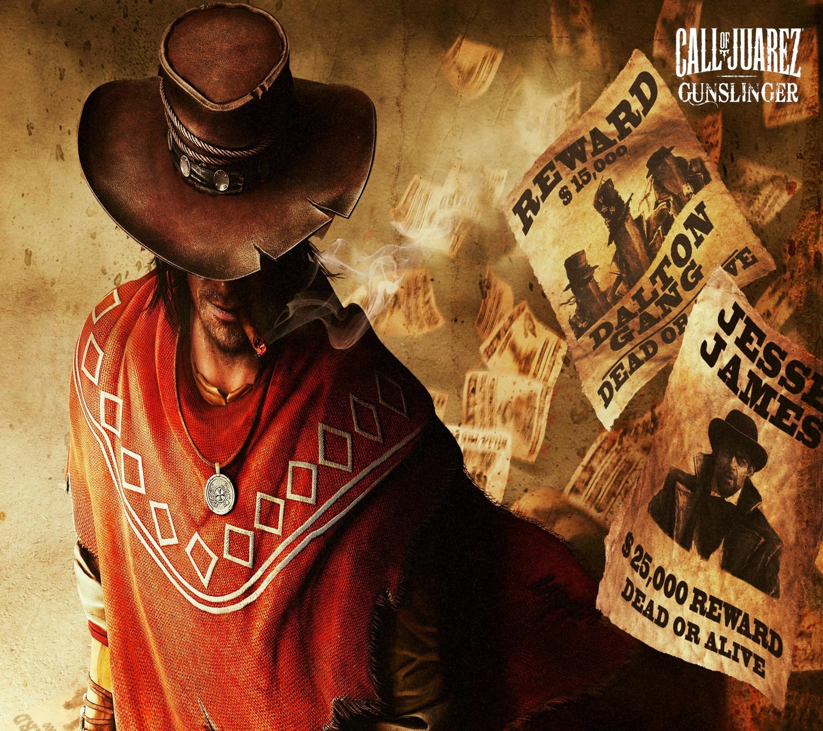 cowboy, game, gun, gunslinger, smoke Download Wallpaper