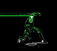 Green Ironman in Action Pose