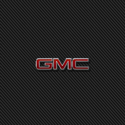 GMC-Logo auf einem Kohlefaser-Hintergrund