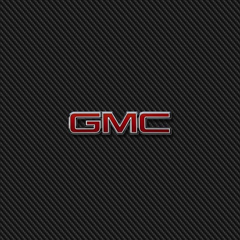 Крупный план черного и красного логотипа gmc на черном фоне (gmc, логотип)