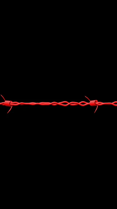 Red Barbed Wire on Black Background