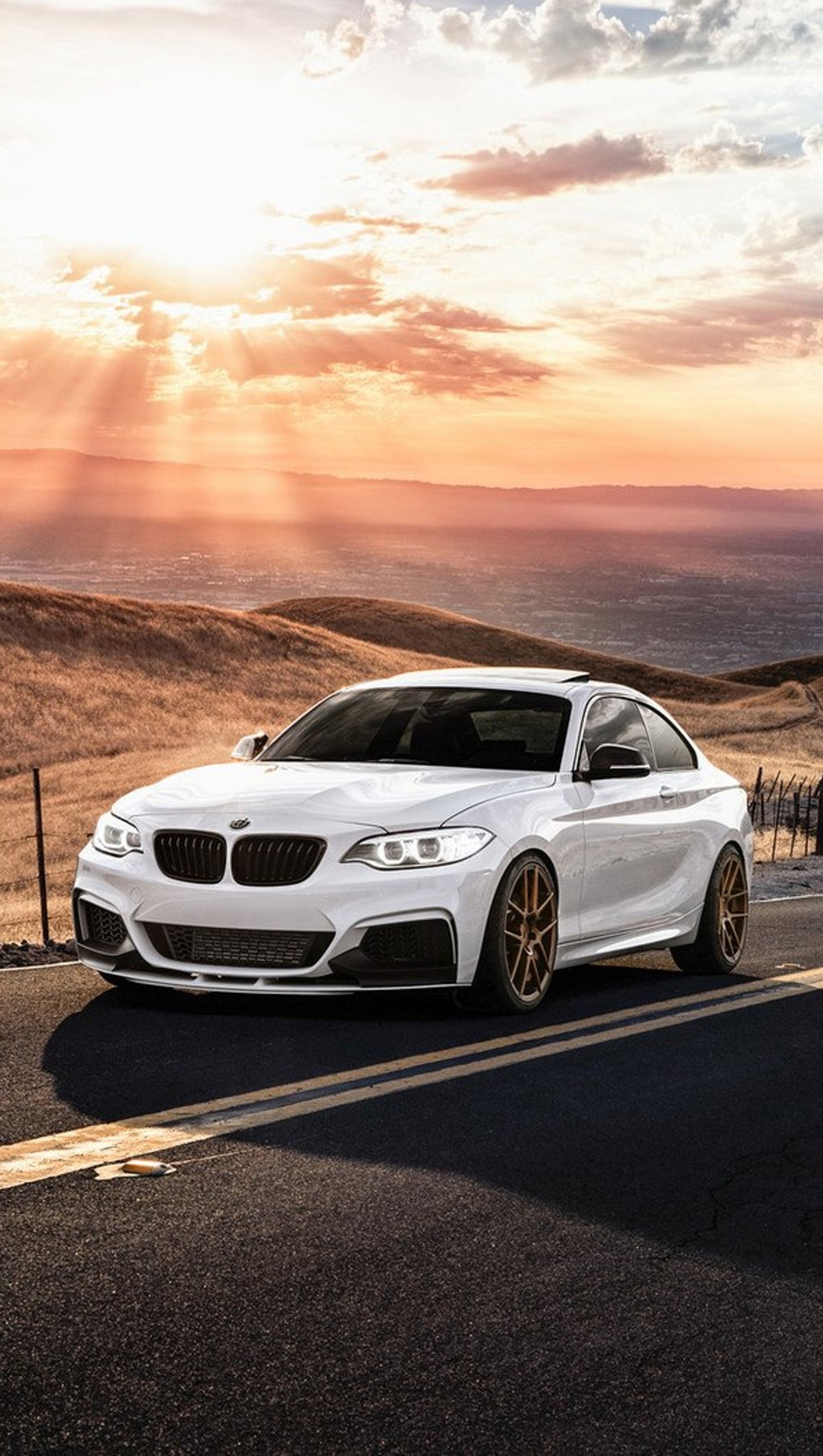 bmw, car, road, white Download Wallpaper