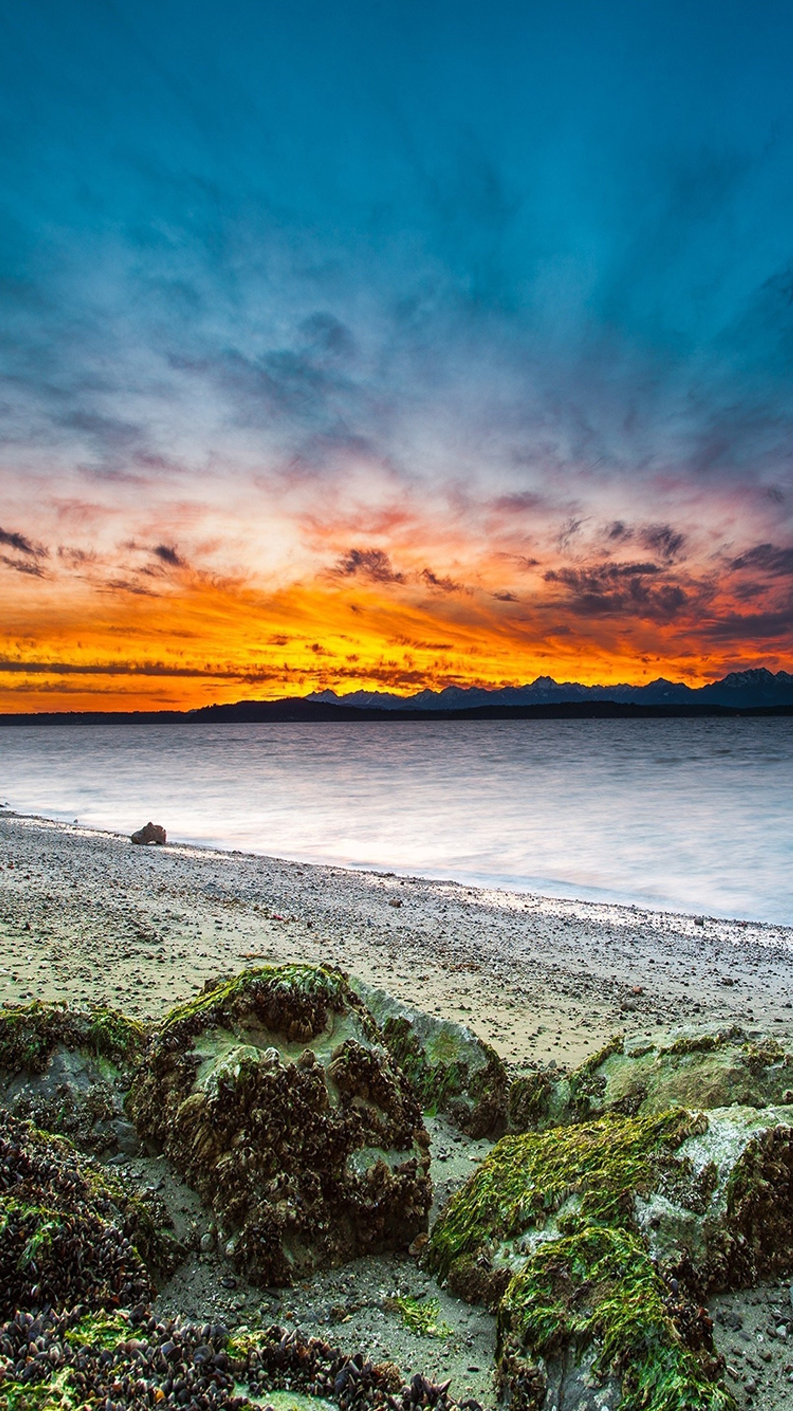 Lade strand, sonnenuntergang Hintergrund herunter