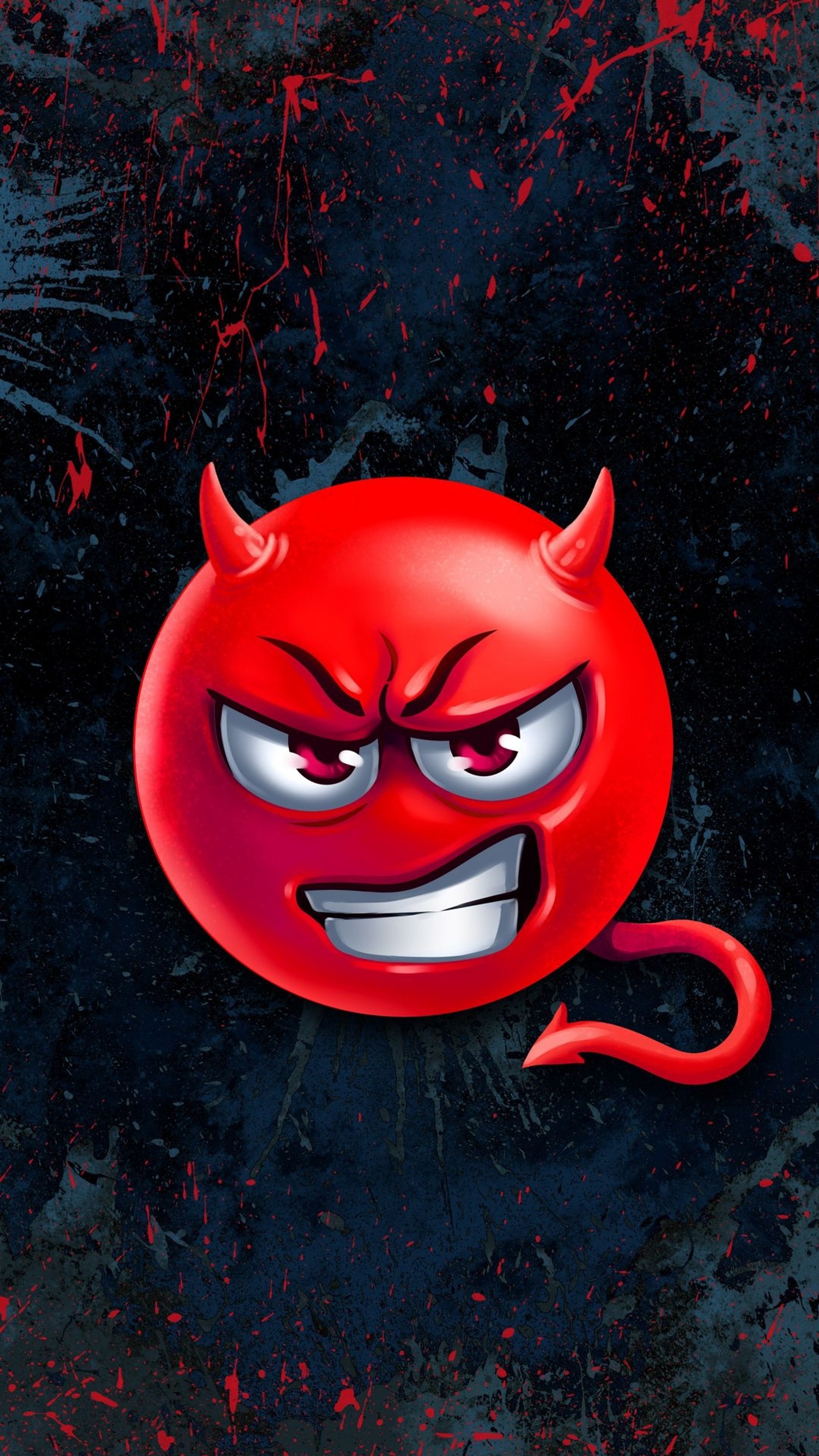 Скачать обои злой, angry devil, дьявол, эмодзи, red devil