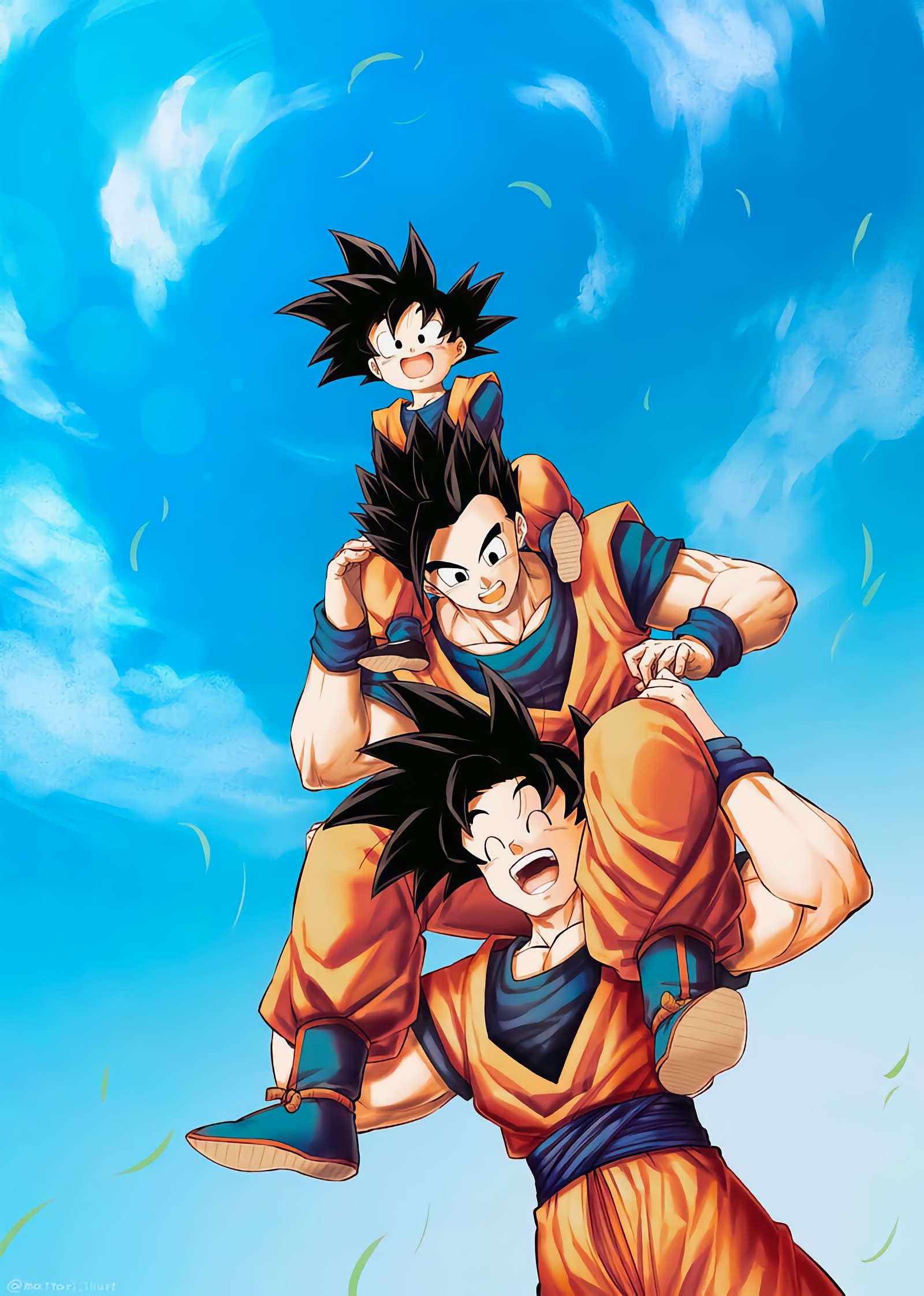 Скачать обои goku, транки, trunks, вегета, vegeta