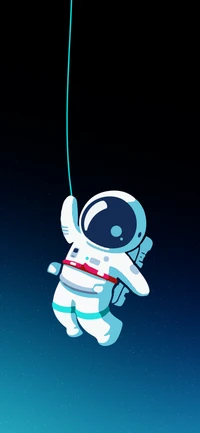 Animated Astronaut Floating in Space