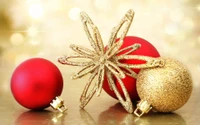 Elegant Christmas Ornaments: Red and Gold Decorations for Holiday Cheer