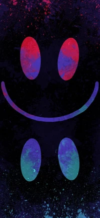 Vibrant Cosmic Smile: A Purple and Blue Astronomical Pattern