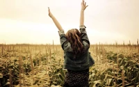 grass family, crop, harvest, woman, girl