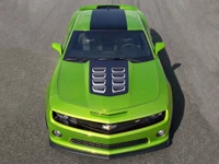 2016 Chevrolet Camaro in Vibrant Green with Black Accents and Distinctive Hood Design