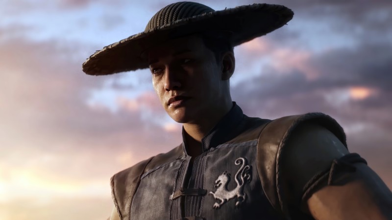 Крупный план мужчины в шляпе и жилете (кунлун, kung lao, мортал комбат 1, mortal kombat 1, видеоигра)