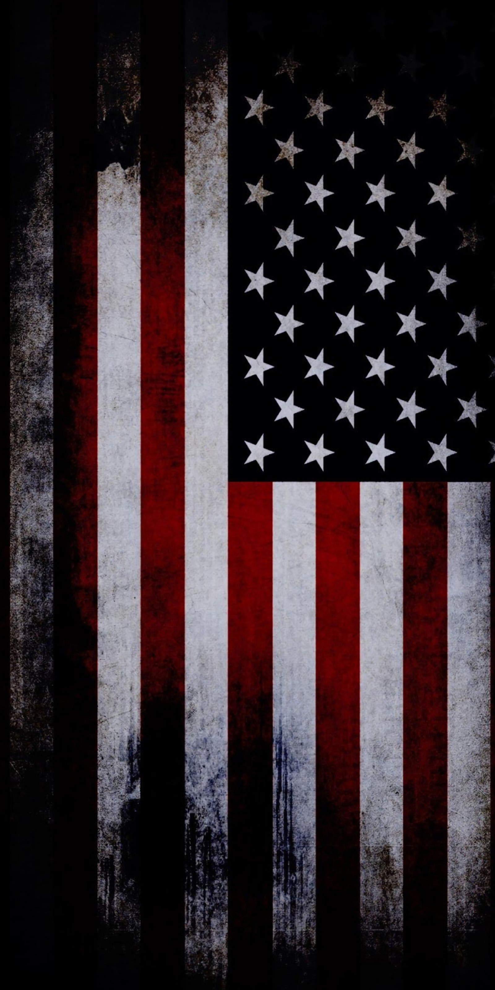 An image of a grungy american flag with a city in the background (american, flag, us, usa)