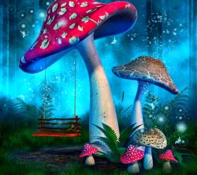 fantasy, mushroom, psychedelic, shroom, trip